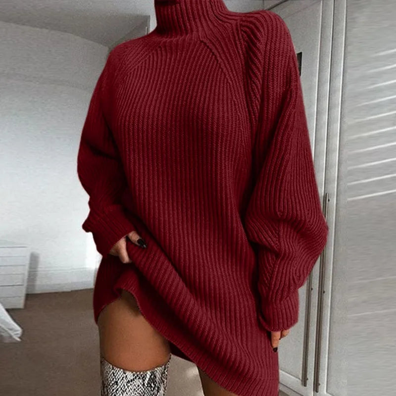 "Ember" Stylish Autumn/Winter Turtleneck Dress