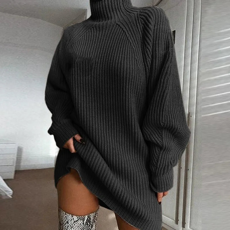 "Ember" Stylish Autumn/Winter Turtleneck Dress