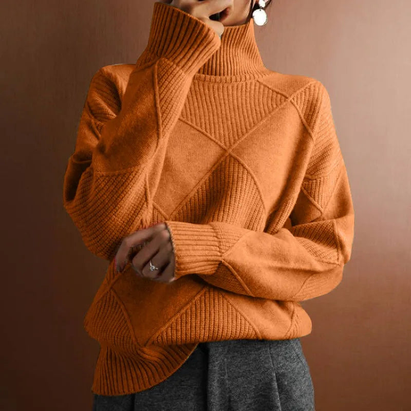 Cozy High Collar Knitted Sweater