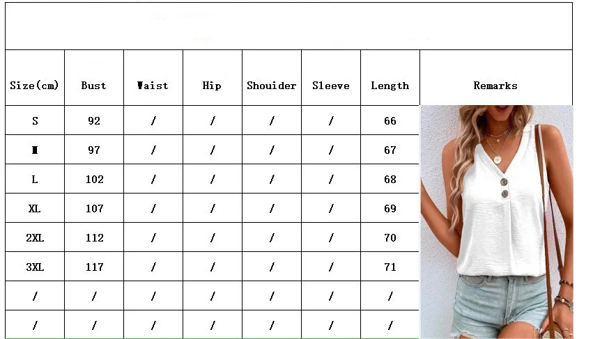 V-Neck Sleeveless Tank Top - Casual Summer Streetwear