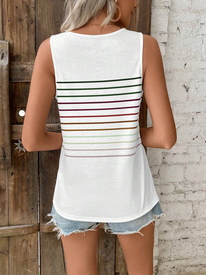 Striped Multi-Color Vest T-Shirt for Women