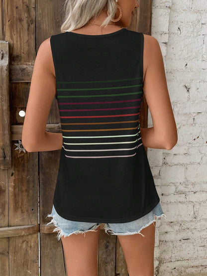 Striped Multi-Color Vest T-Shirt for Women