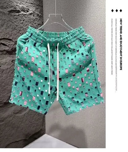 Loose-Fit Printed Men's Shorts