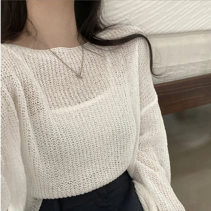 Lightweight Ice Silk Long-Sleeve Top