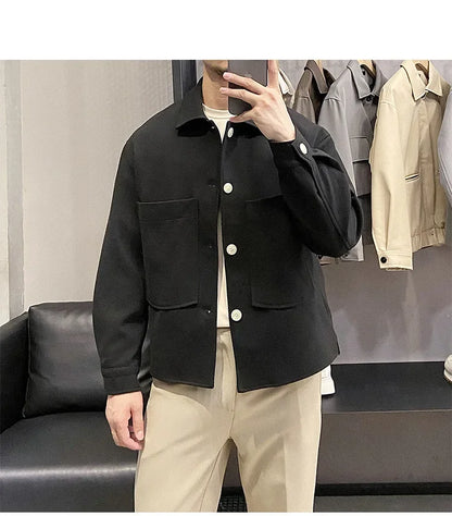 Versatile Woolen Casual Lapel Jacket