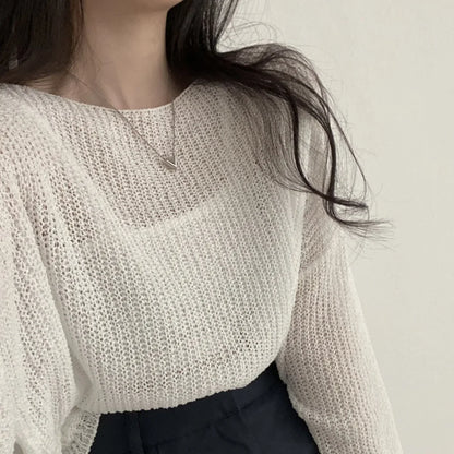 Lightweight Ice Silk Long-Sleeve Top