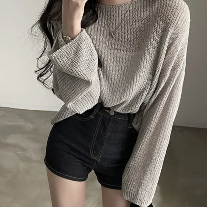 Lightweight Ice Silk Long-Sleeve Top