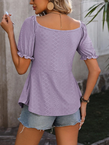 Elegant V-Neck Short Sleeve T-Shirt