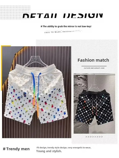 Loose-Fit Printed Men's Shorts