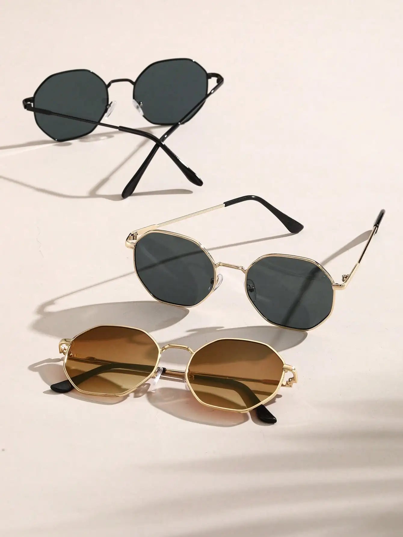  3PCS Geometric Vintage Y2K Sunglasses Set