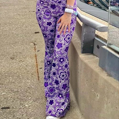 Bohemian Floral Elastic autumn Trousers