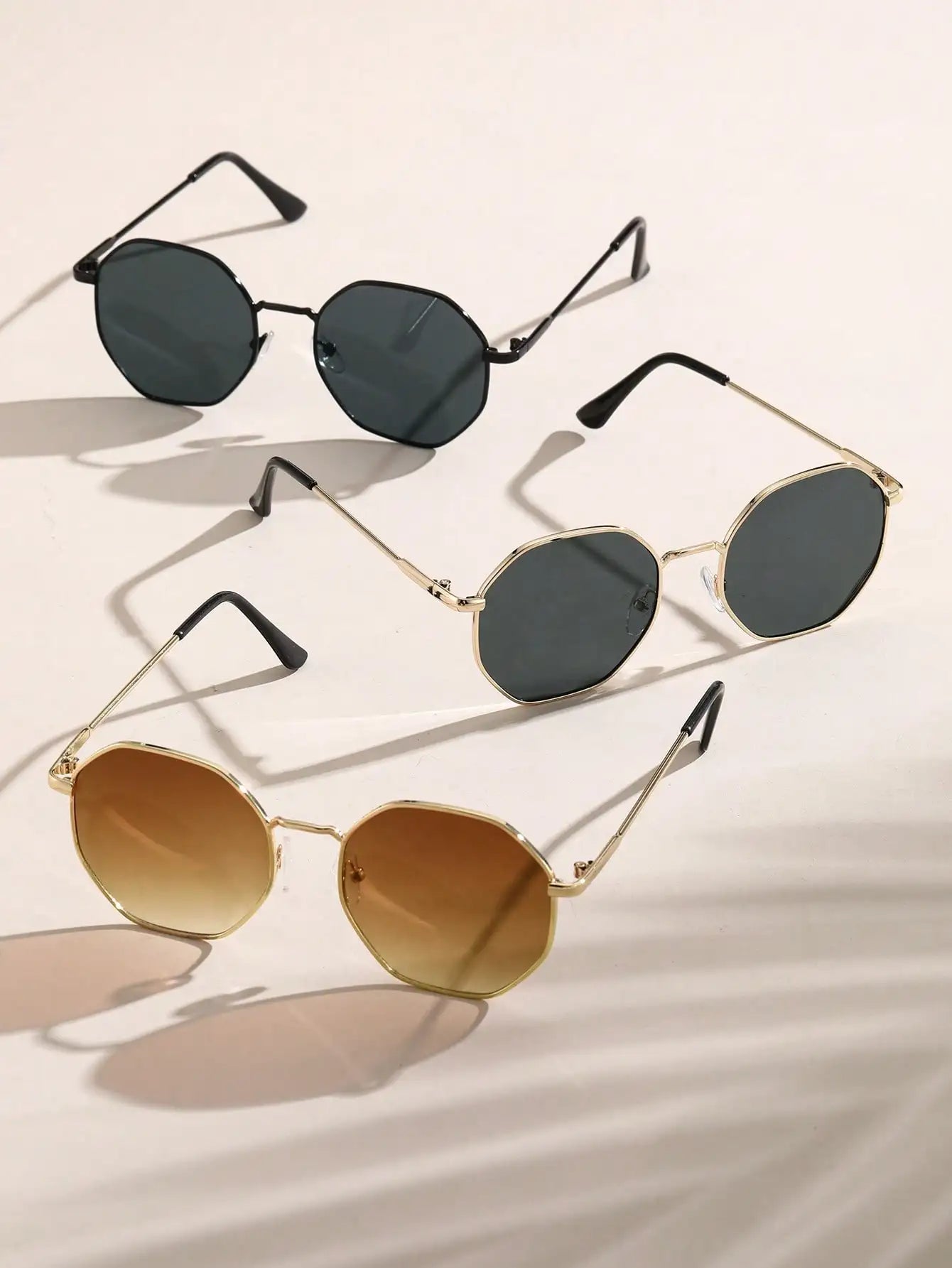  3PCS Geometric Vintage Y2K Sunglasses Set