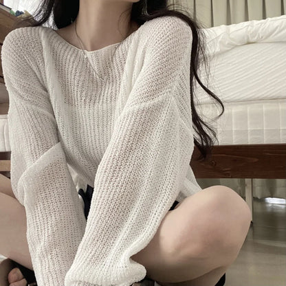 Lightweight Ice Silk Long-Sleeve Top