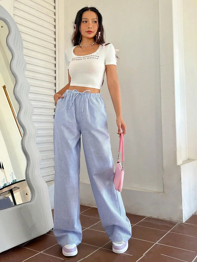 Autumn Casual Striped Pants for Women