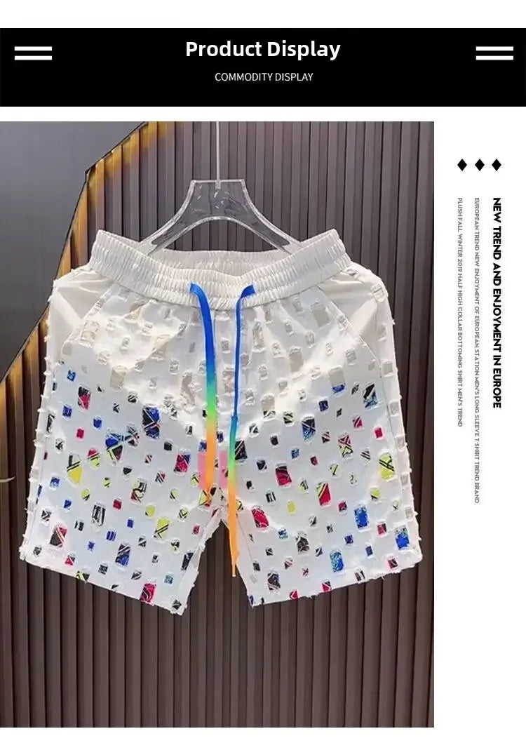 Loose-Fit Printed Men's Shorts